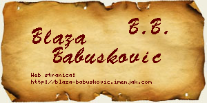 Blaža Babušković vizit kartica